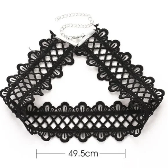 Women Choker Necklace Fashion Vintage Decorative Lace Choker Clavicle Necklace - Picture 4 of 4